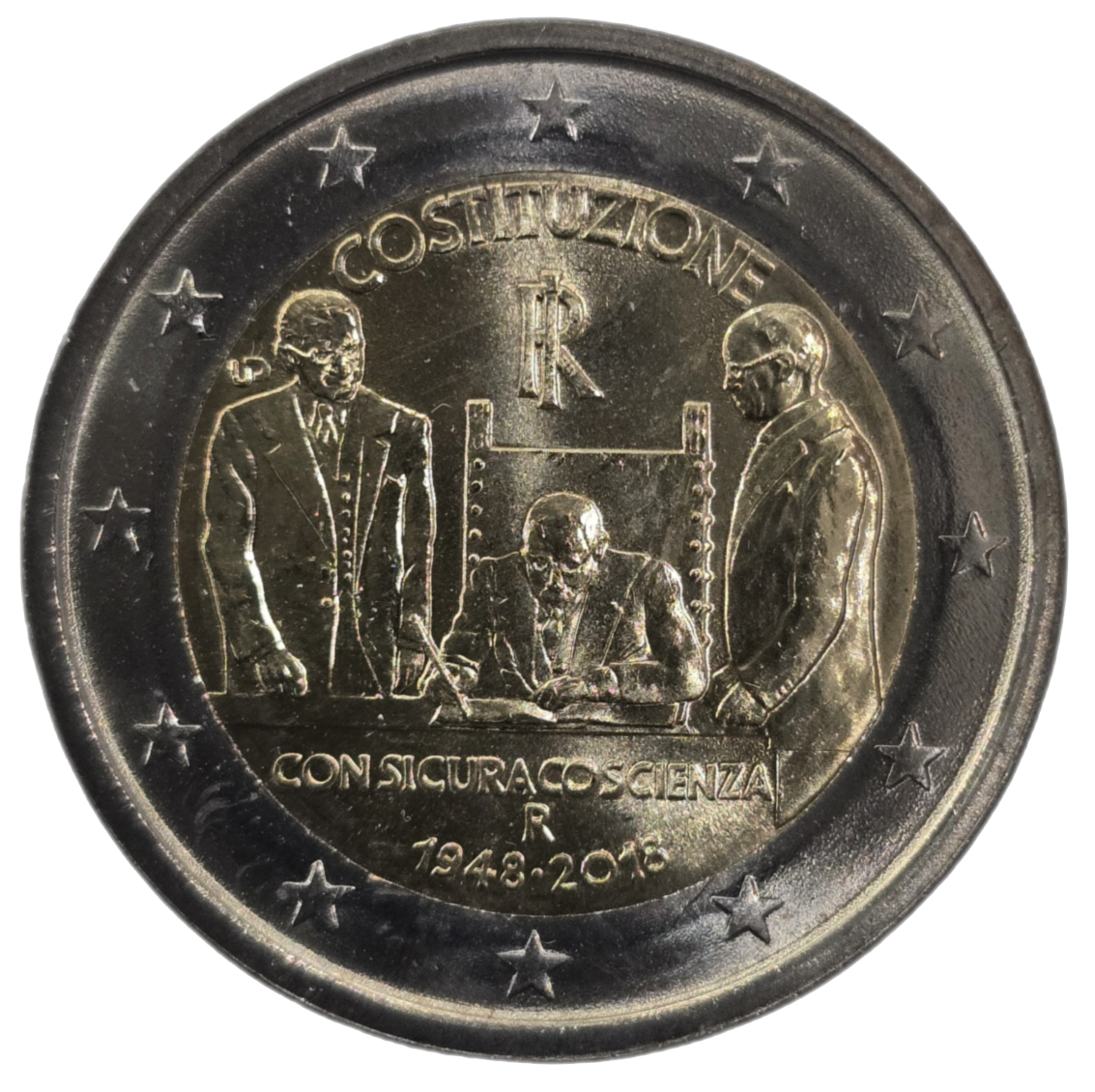 2 euros conmemorativa 70º Aniversario de la Constitución italiana